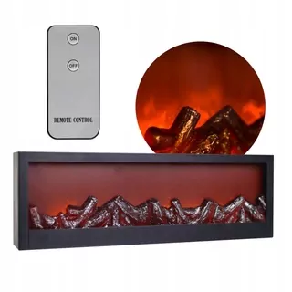 Nástenný krb bez funkcie vykurovania, elektrický MODERNÝ ELEKTRICKÝ KRB LED DEKORÁCIA čierna 0 W 60 x 20 x 10 cm